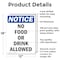 Signmission No Food Or Drink Allowed, 12 in W x Rectangle, Aluminum OS-2PACK-NS-A-1218-V-14578 - alternate 4
